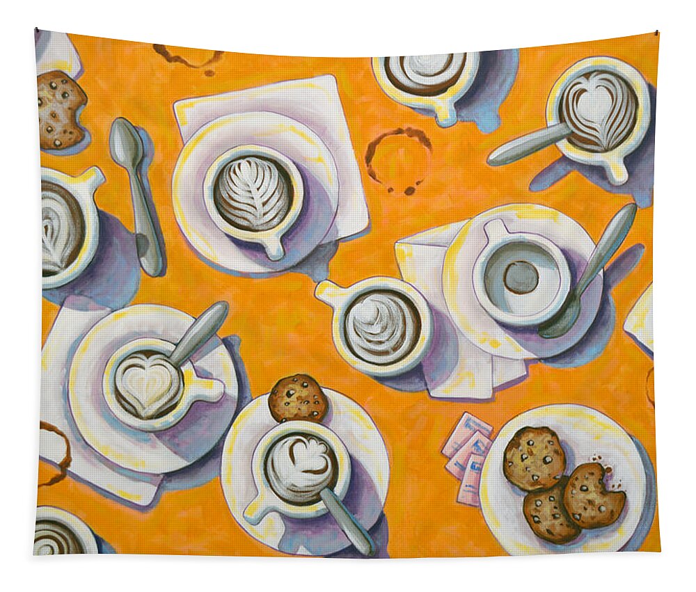 Coffee Art Tapestry featuring the painting Fueling Up by Amy Giacomelli