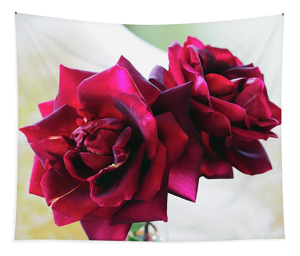 Red Roses Tapestry featuring the photograph Full Bloom by Joe Schofield
