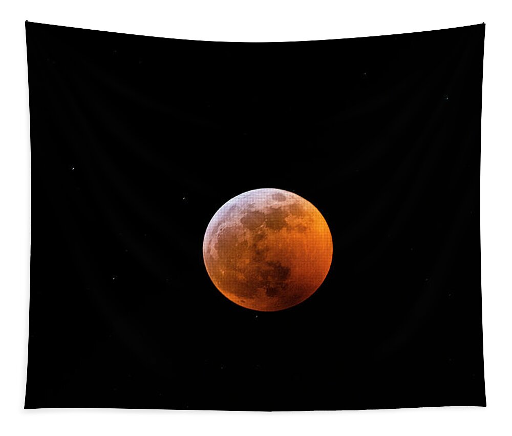 Moon Tapestry featuring the photograph Full Eclipse of the Super Blood Wolf Moon by Tommy Farnsworth