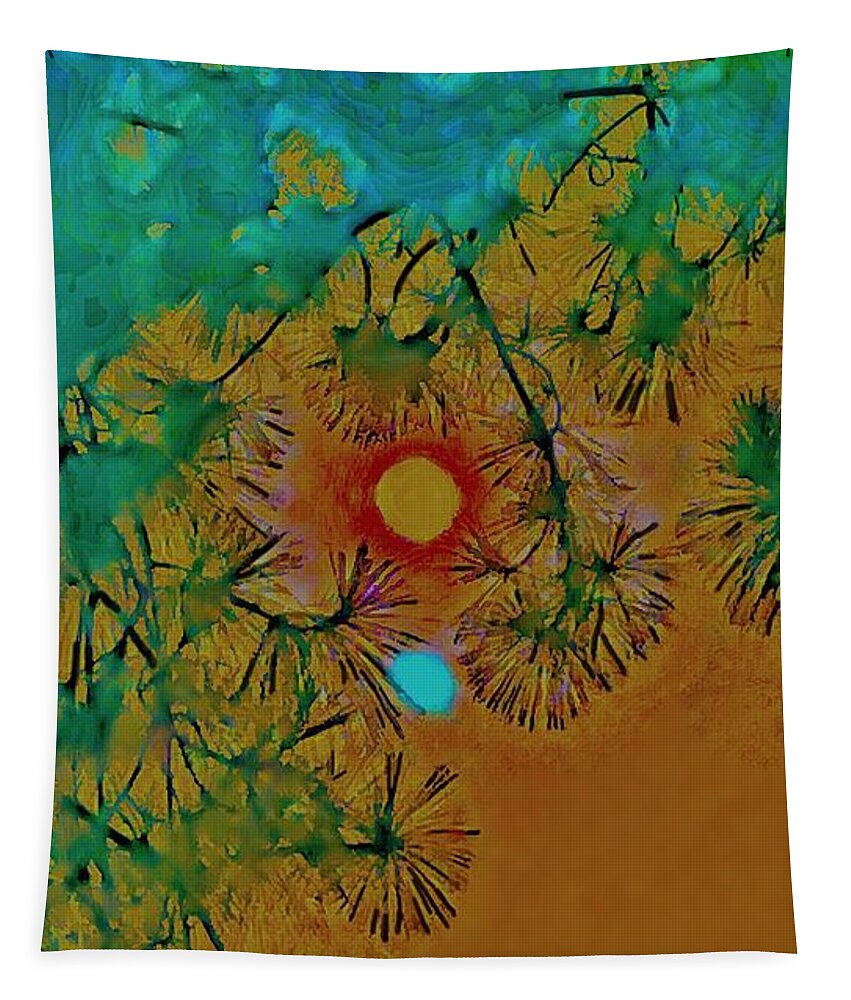  Tapestry featuring the digital art Full Moon One by Glenn Hernandez