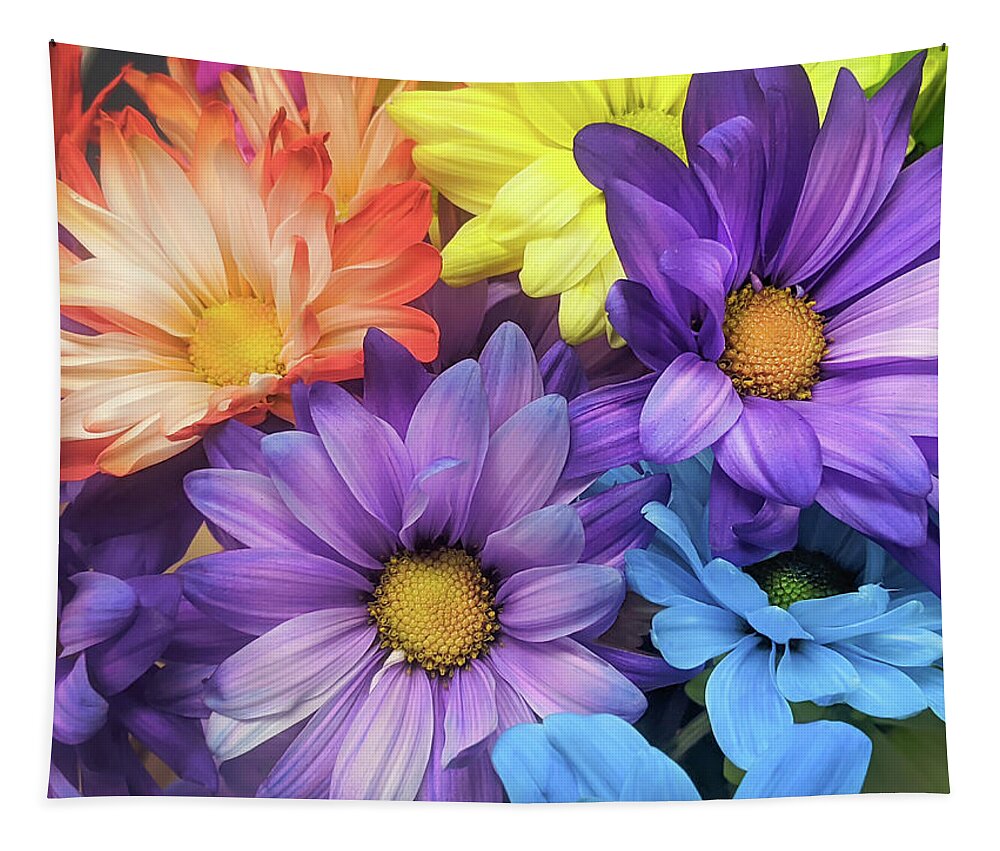Fun Flowers Tapestry featuring the photograph Fun Colorful Daisies by Michelle Wittensoldner