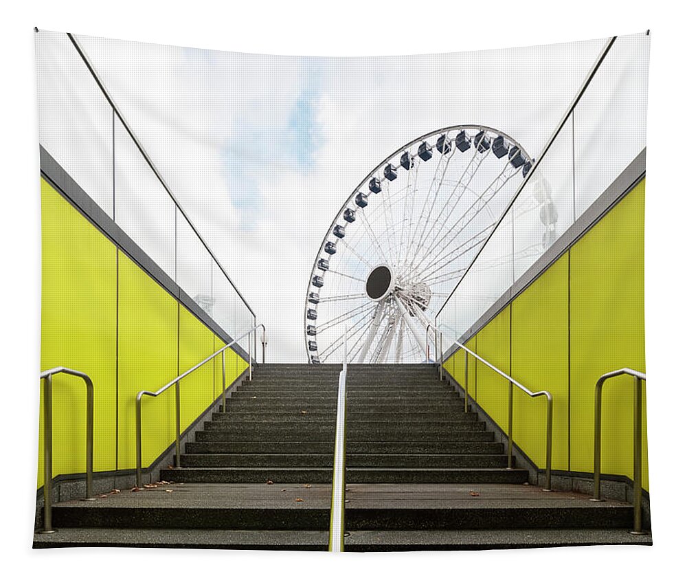 New Topographics Tapestry featuring the photograph Fun Fair Entrance by Stuart Allen