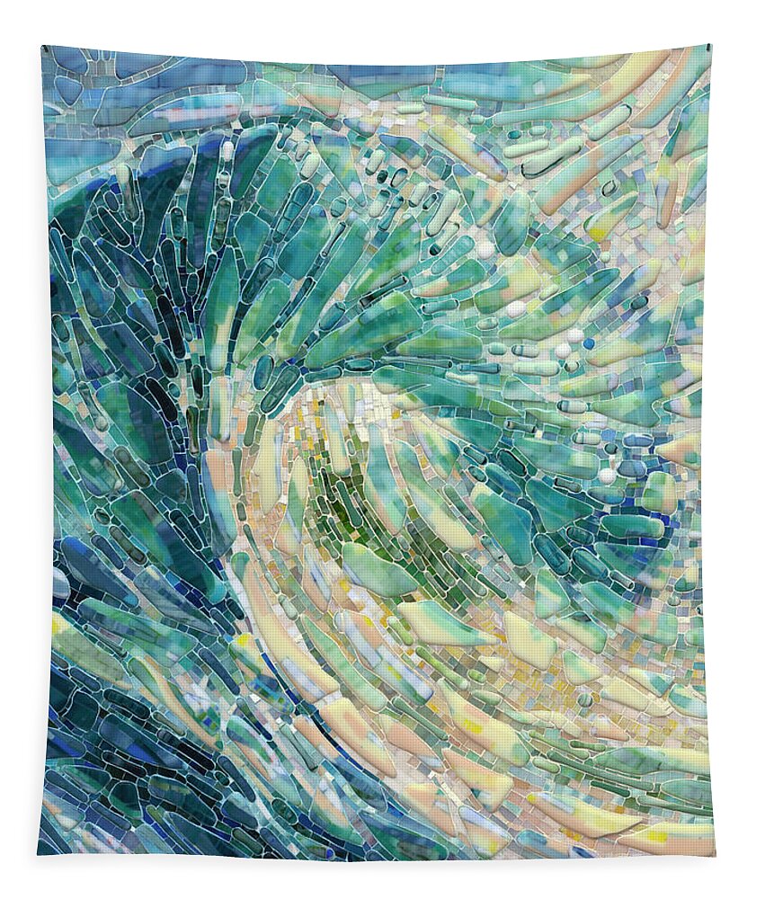 Wave Tapestry featuring the glass art Fused Wave by Mia Tavonatti