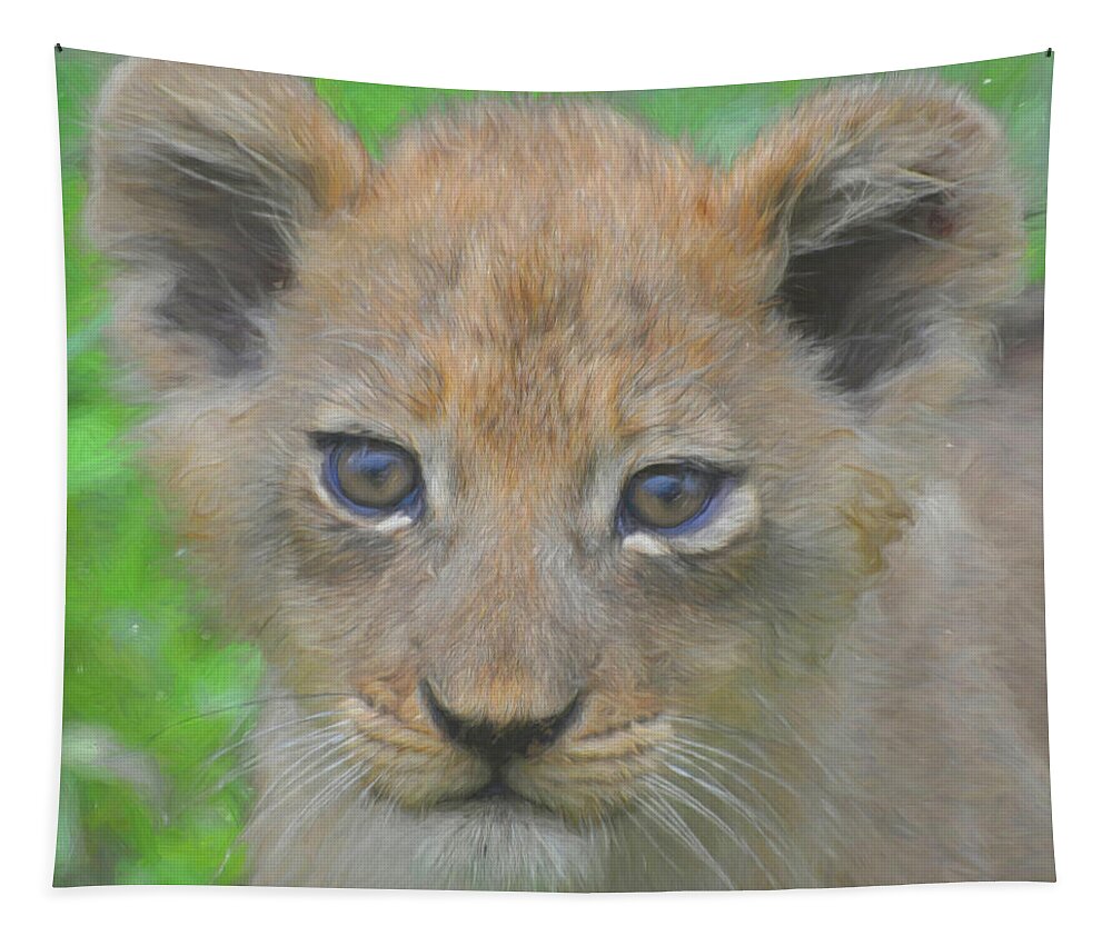 Lion Tapestry featuring the photograph Future Lion King Cub by Rebecca Herranen