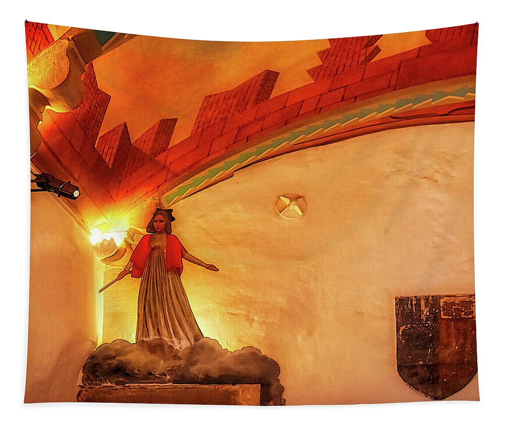 Salvador Dali Tapestry featuring the photograph Gala Dali muse at Pubol Castle by Tatiana Travelways