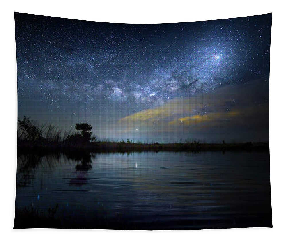 Milky Way Tapestry featuring the photograph Galaxy Pond by Mark Andrew Thomas