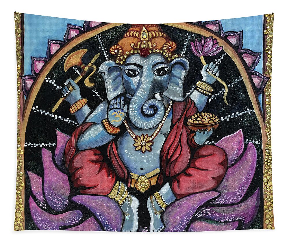 Ganesha Tapestry featuring the painting Ganesha by Patricia Arroyo