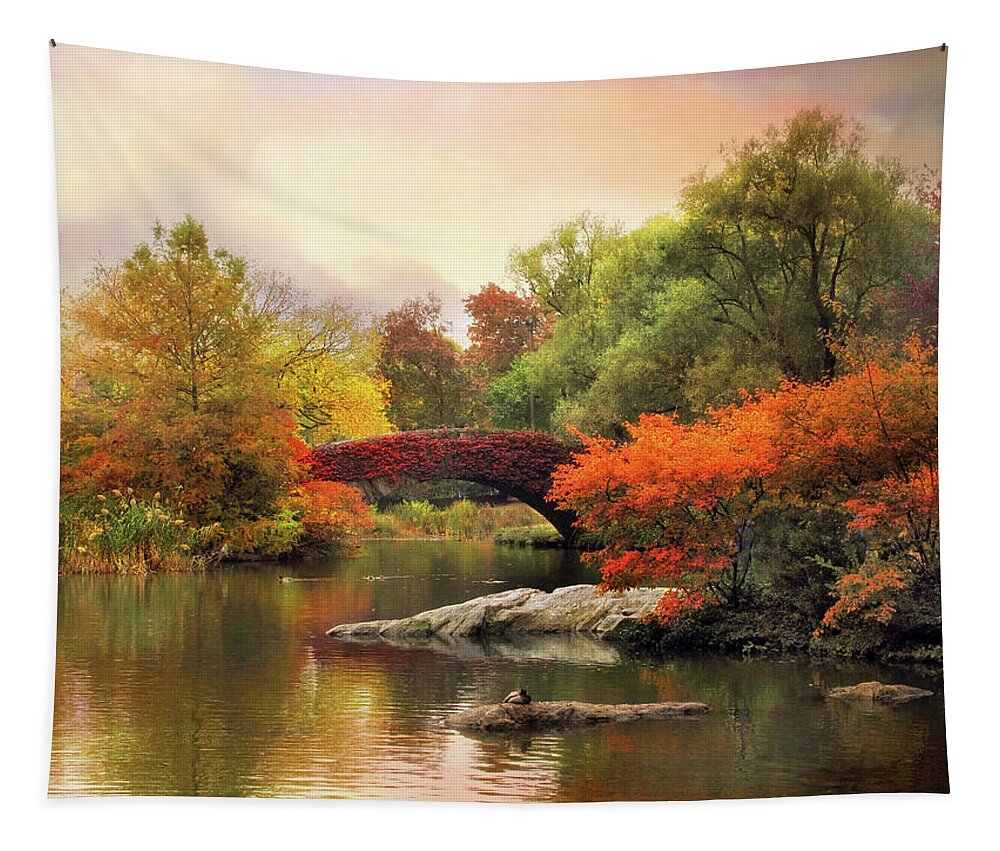 Gapstow Bridge Tapestry featuring the photograph Gapstow At Twilight by Jessica Jenney
