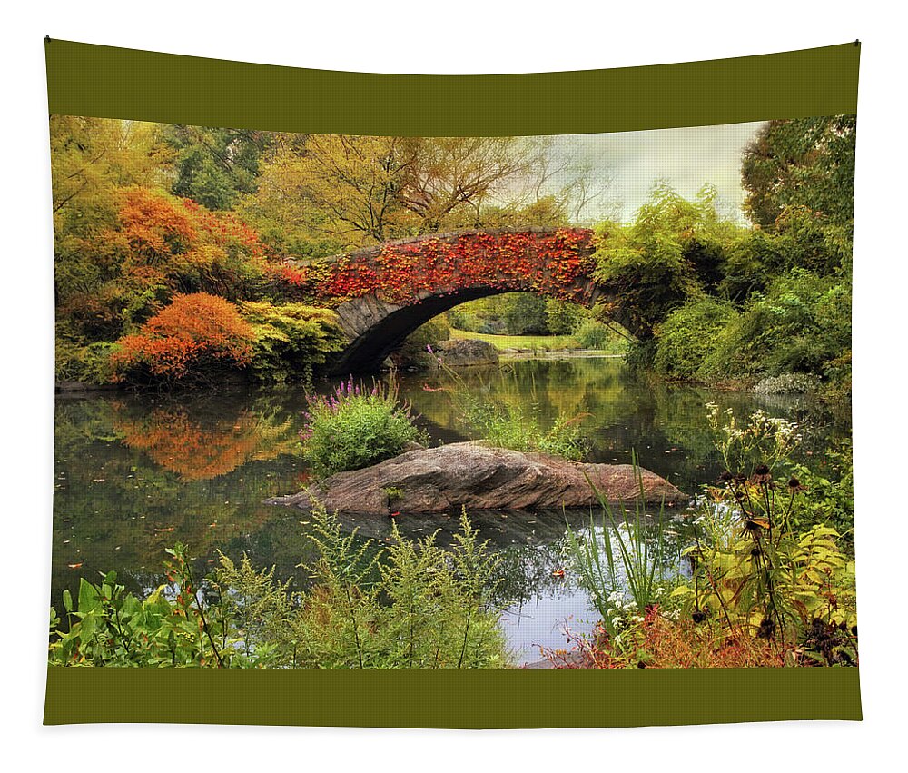 Autumn Tapestry featuring the photograph Gapstow Bridge Serenity by Jessica Jenney