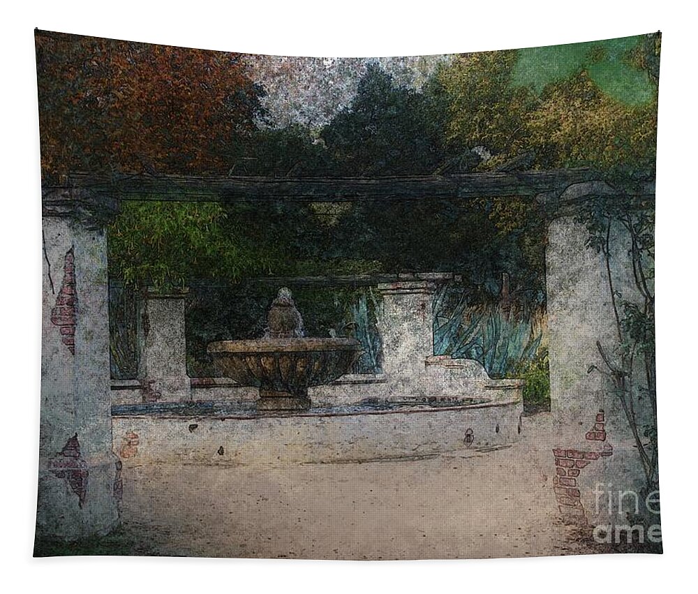 Garden Tapestry featuring the photograph Garden Fountain by Katherine Erickson