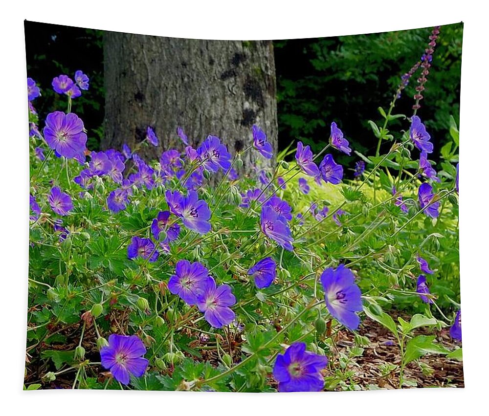 Flowers Tapestry featuring the photograph Garden of Cranesbill by Alida M Haslett