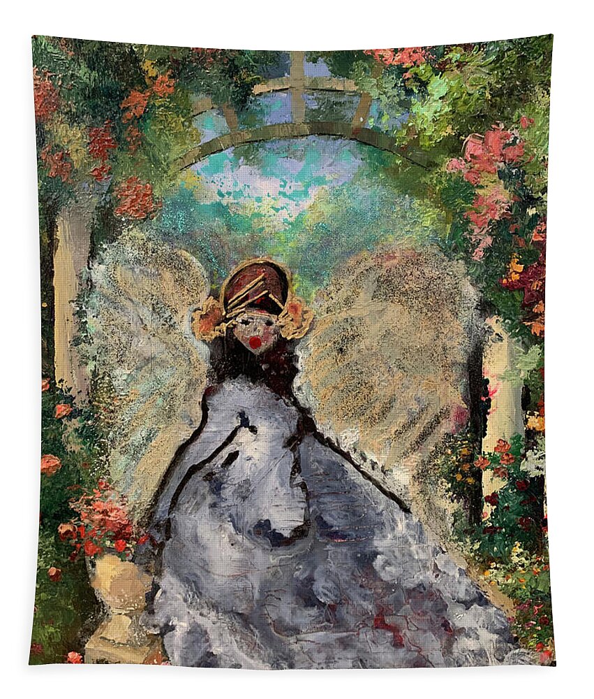 Girl Tapestry featuring the painting Garden of Forking Paths by Leslie Porter