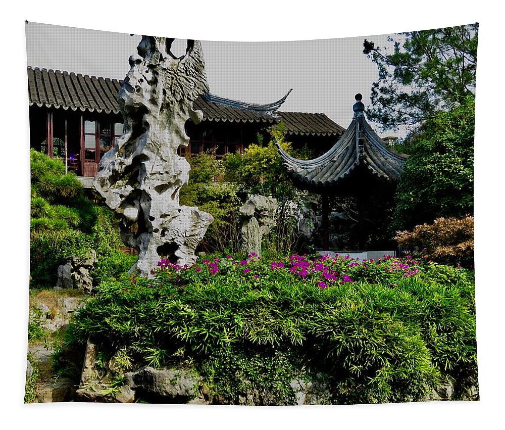 China Tapestry featuring the photograph Chinese Garden by Kerry Obrist