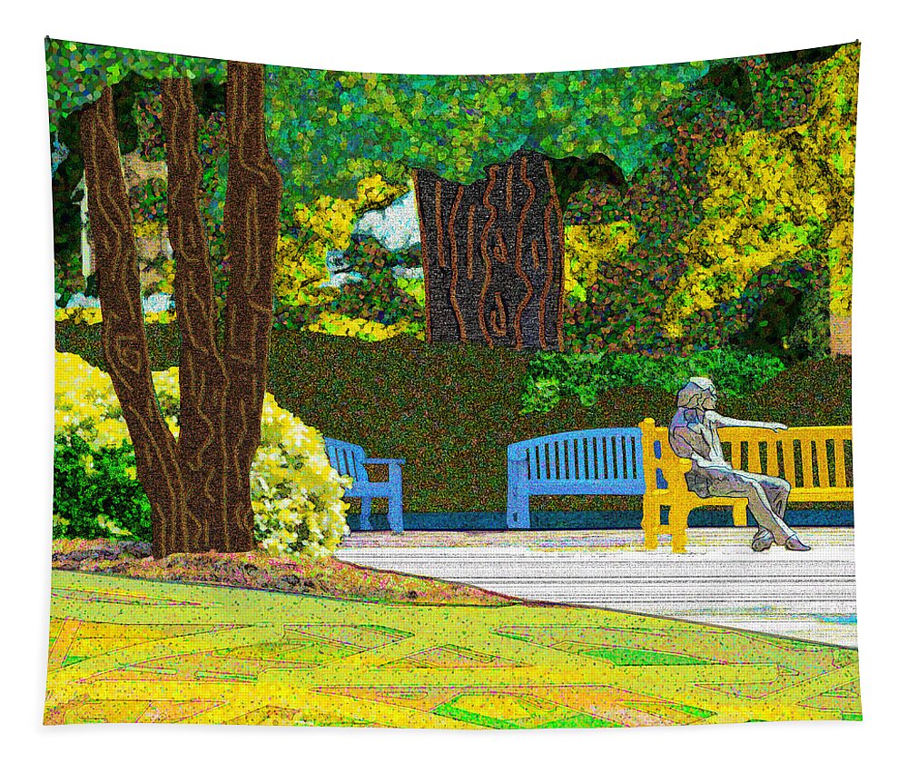Fauvism Tapestry featuring the digital art Garden Visitor by Rod Whyte