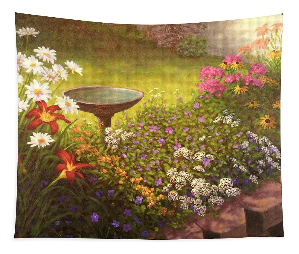 Garden Tapestry featuring the painting Garden by Joe Bergholm