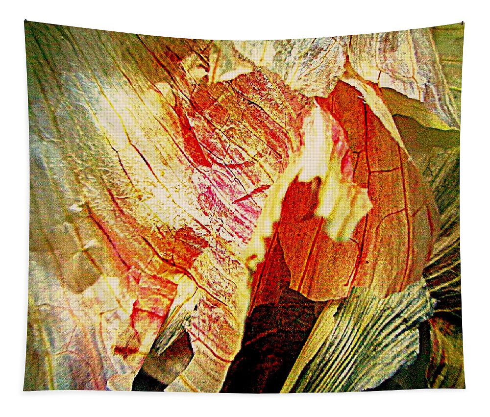 Garlic Peel Tapestry featuring the photograph Garlic Peel Celebrated by VIVA Anderson