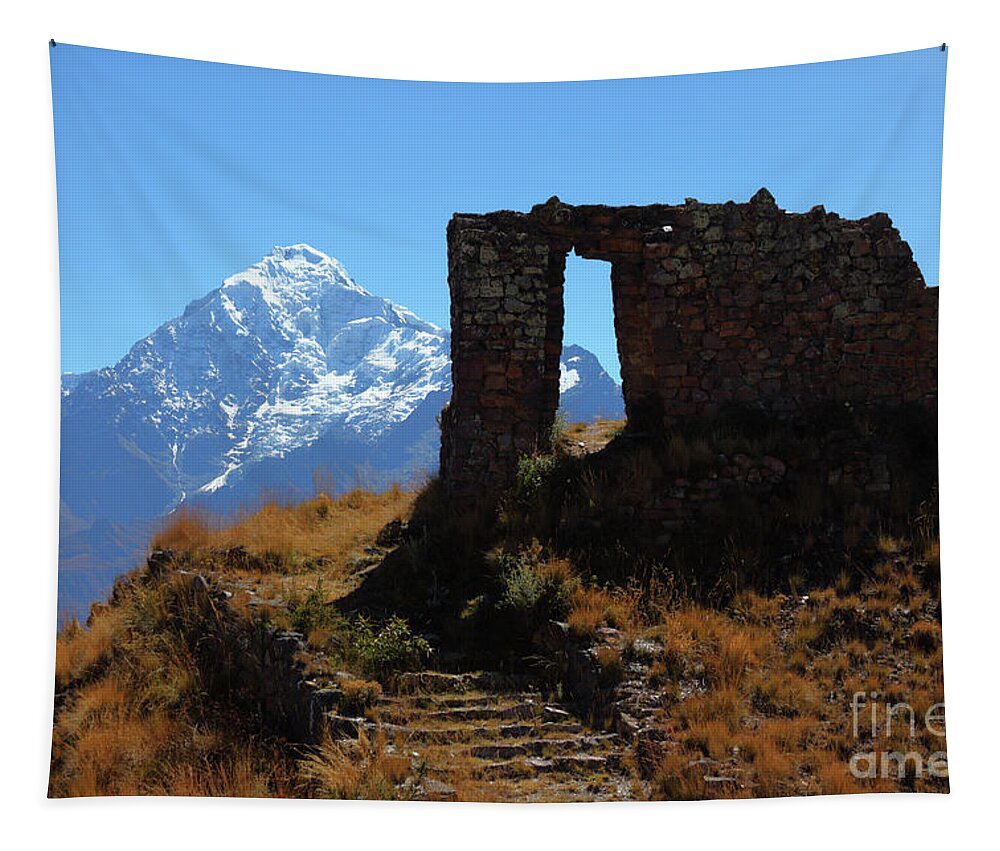Peru Tapestry featuring the photograph Gateway to the Gods 2 by James Brunker