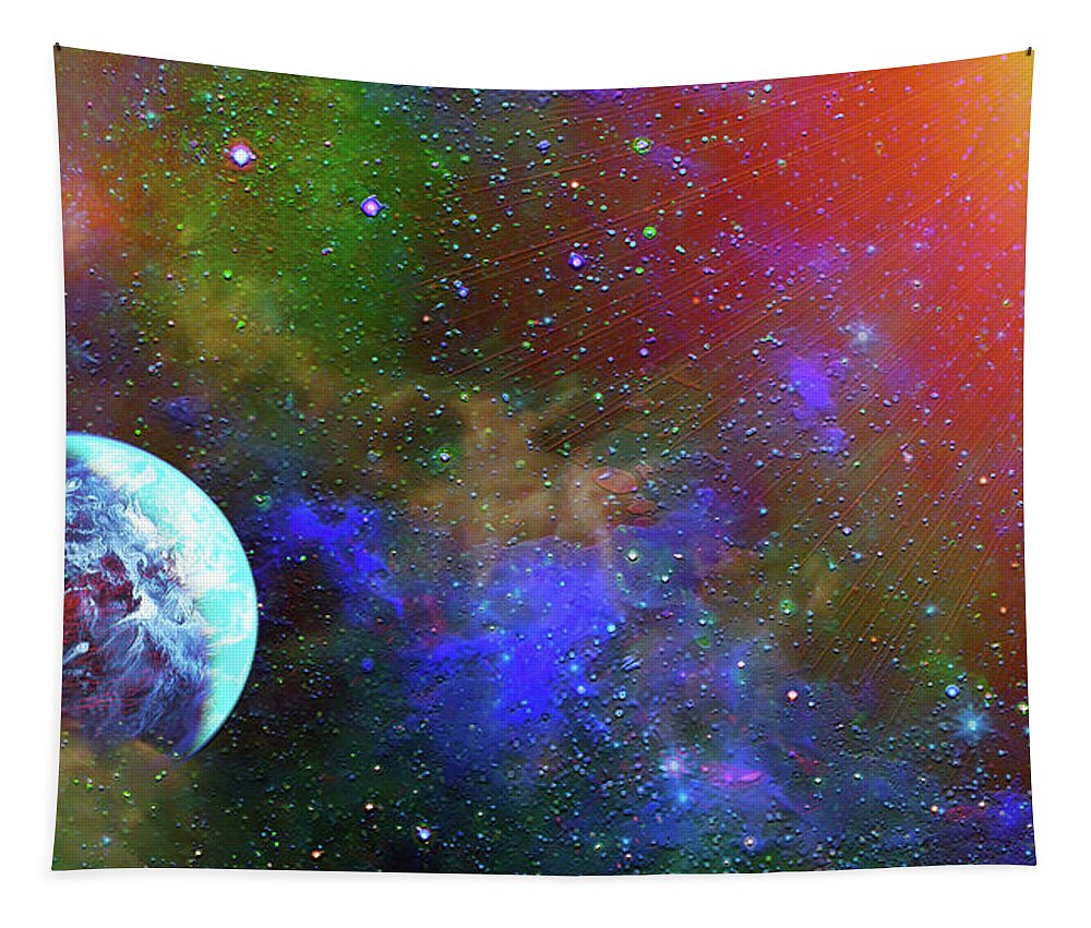 Outer Space Tapestry featuring the digital art Gazing at the Sun by Don White Artdreamer