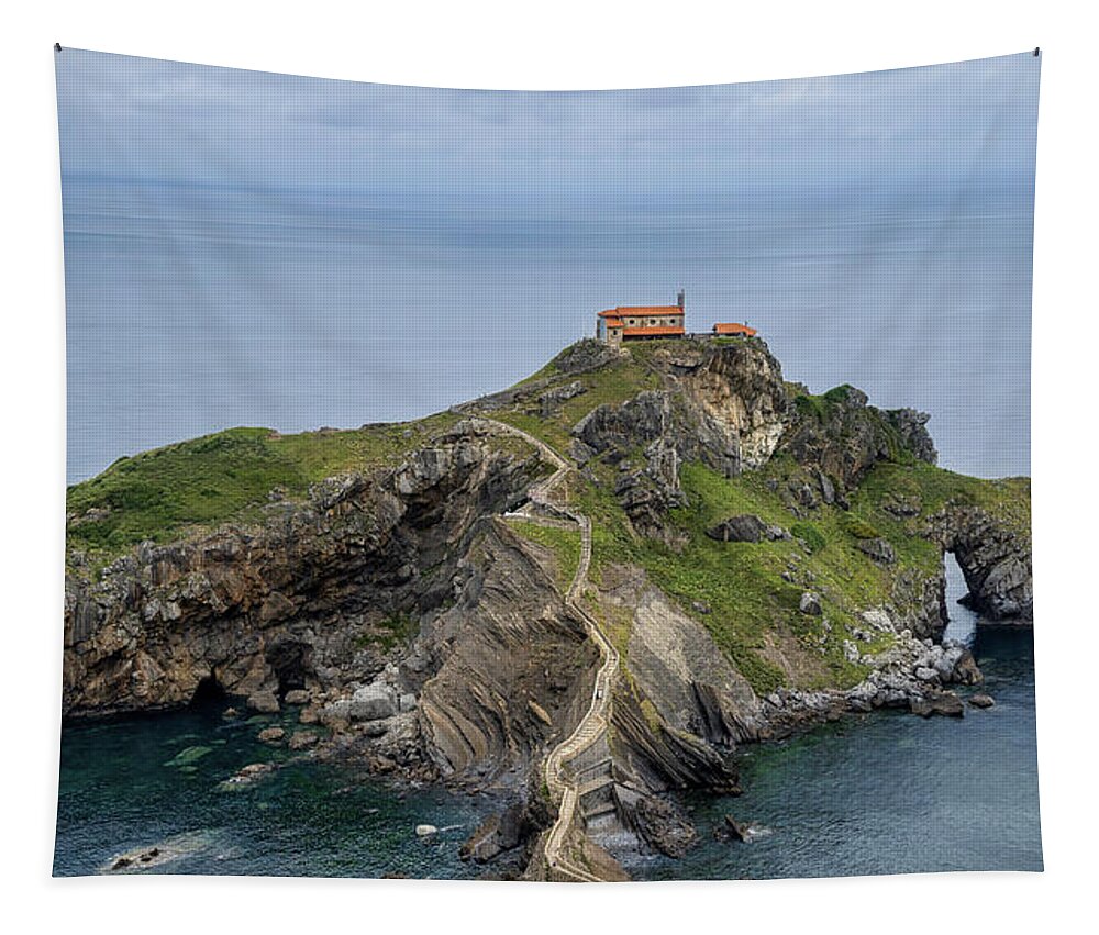 Coast Of Biscay Tapestry featuring the photograph Gaztelugatxeko 1 by Micah Offman
