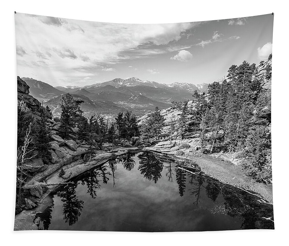 Gem Lake Tapestry featuring the photograph Gem Lake Black and White by Aaron Spong