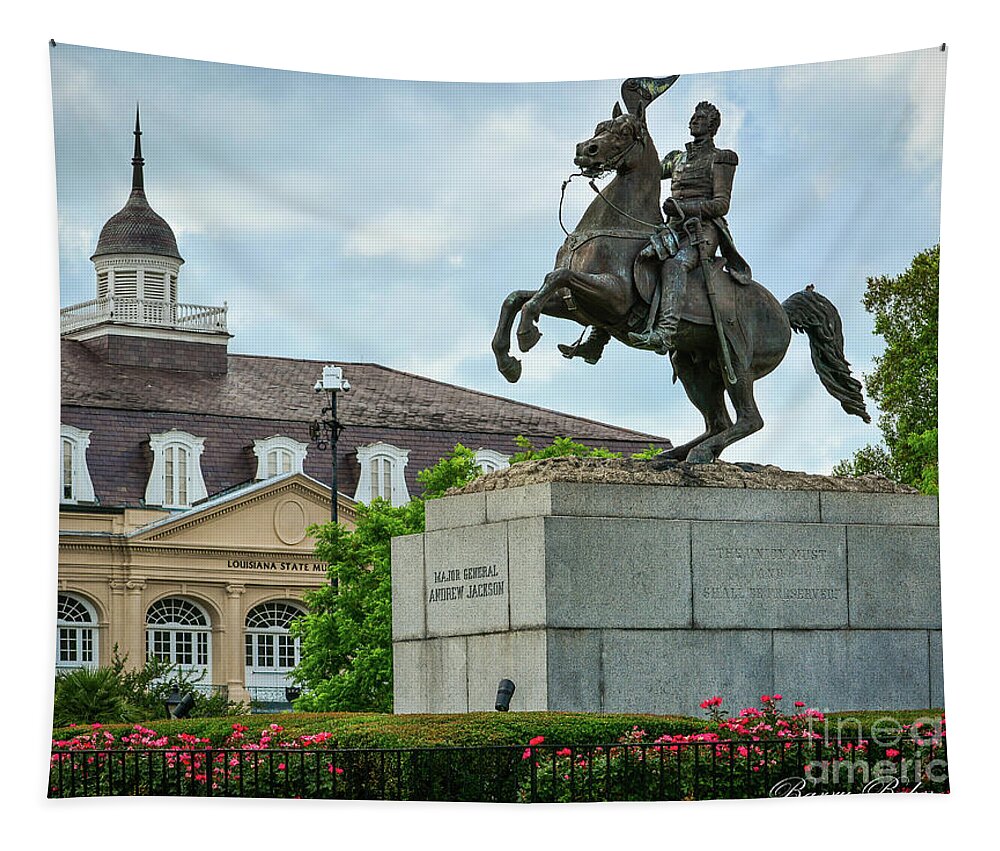 People Tapestry featuring the photograph Gen. Andrew Jackson by Barry Bohn