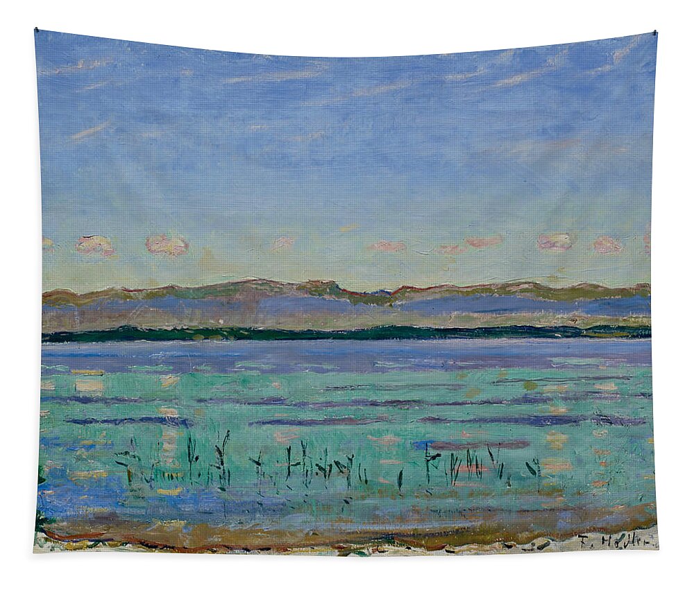 Ferdinand Tapestry featuring the painting Genfersee mit Jura by Ferdinand Hodler