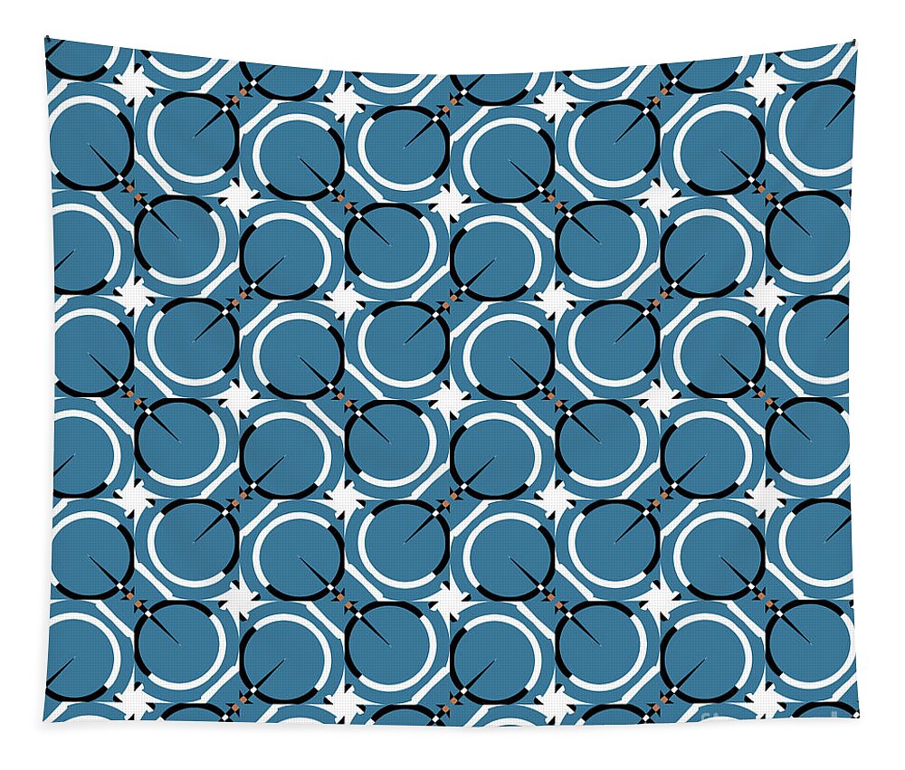 Patterns Tapestry featuring the digital art Geometric Designer Pattern 2696 - Blue Grey by Philip Preston