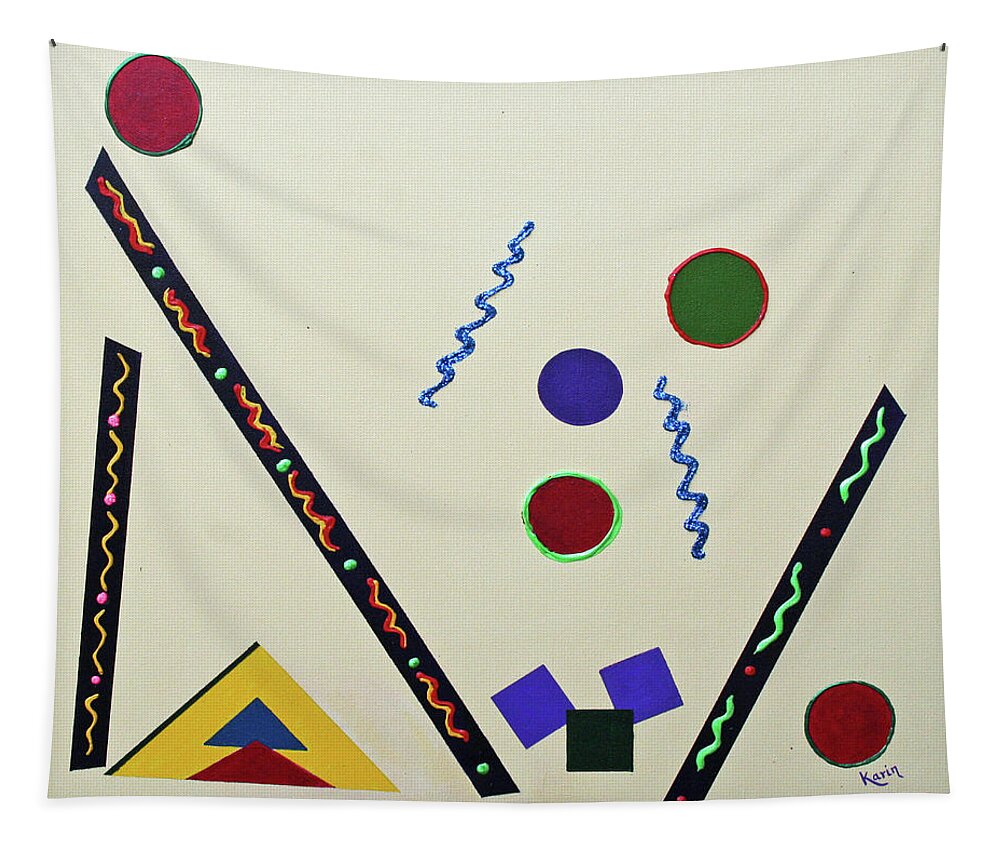 Abstract Tapestry featuring the painting Geometrical Play by Karin Eisermann