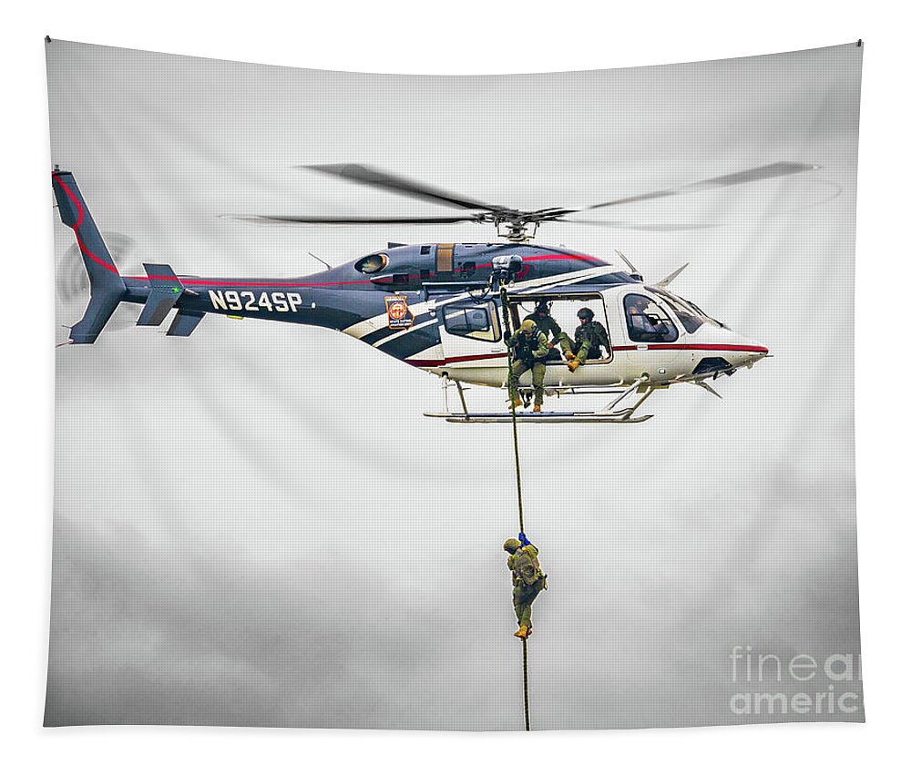 Air Show Tapestry featuring the photograph Georgia State Patrol Helicopter by Nick Zelinsky Jr