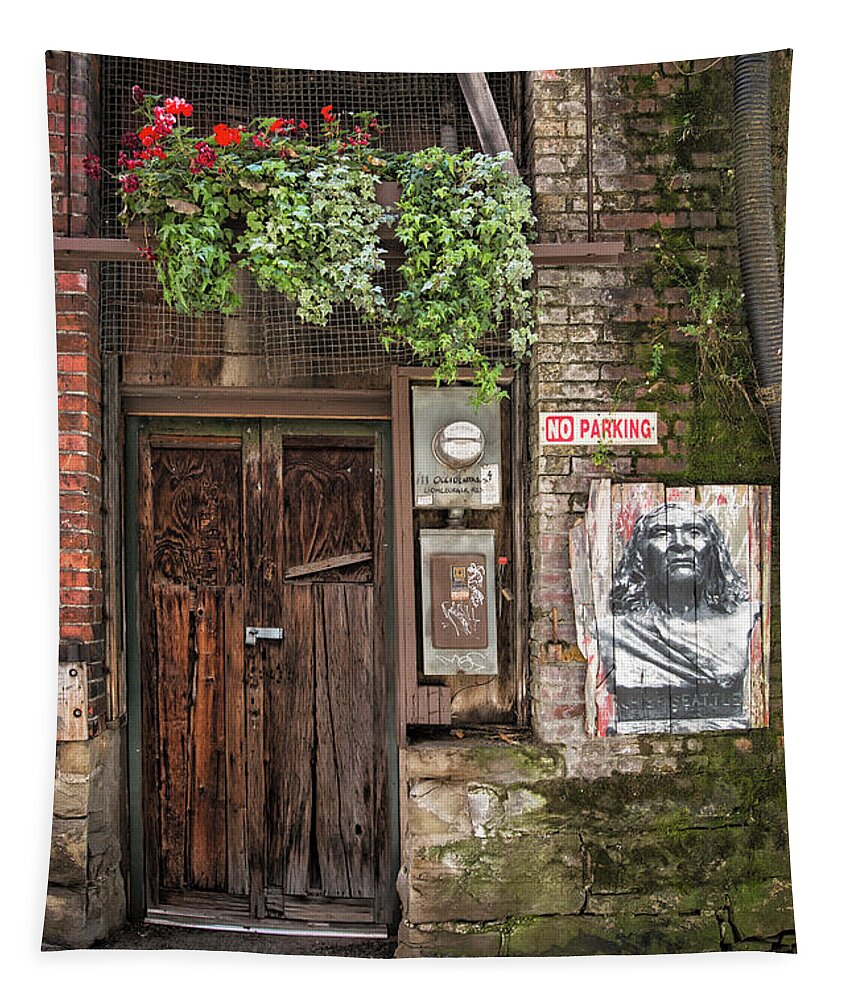Geraniums Tapestry featuring the photograph Geranium Alley by Carmen Kern