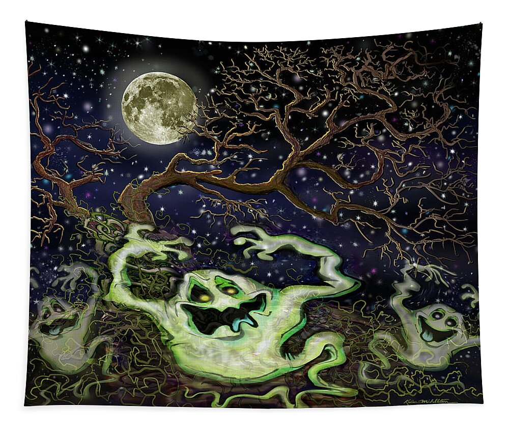 Ghost Tapestry featuring the digital art Ghost Tree by Kevin Middleton
