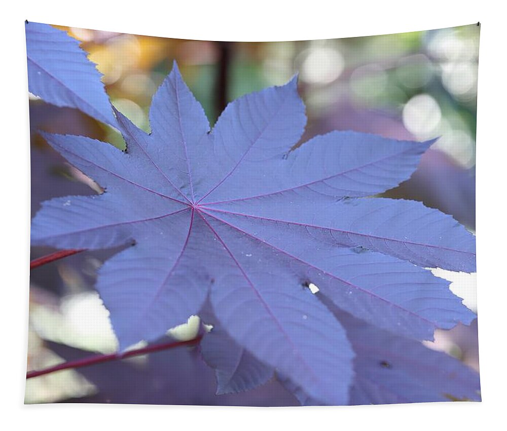 Castor Bean Plant Tapestry featuring the photograph Giant Purple Leaves by Mingming Jiang