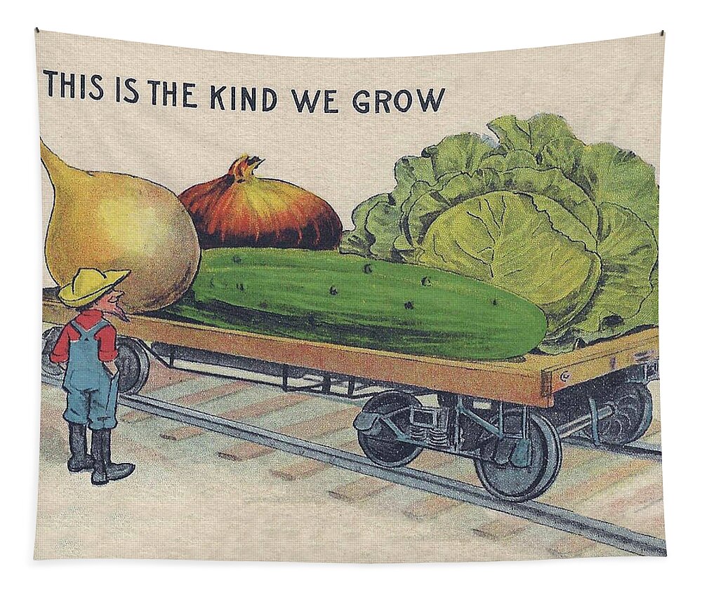 Vegetable Tapestry featuring the digital art Giant vegetables by Long Shot