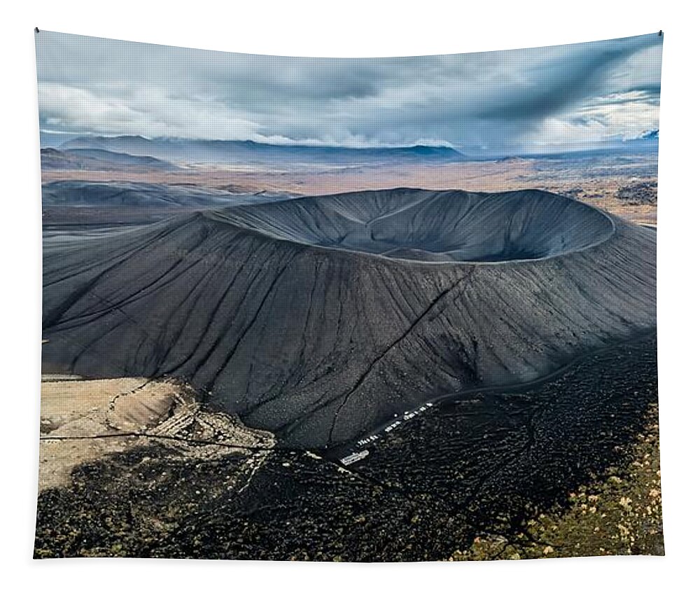 Cinder Tapestry featuring the photograph Giant Volcanic Cinder Cone by Rich Isaacman