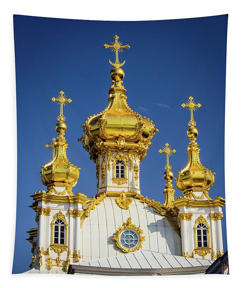 Peterhof Tapestry featuring the photograph Gilded Domes by Craig A Walker