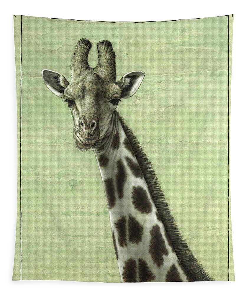 Giraffe Tapestry featuring the painting Giraffe by James W Johnson