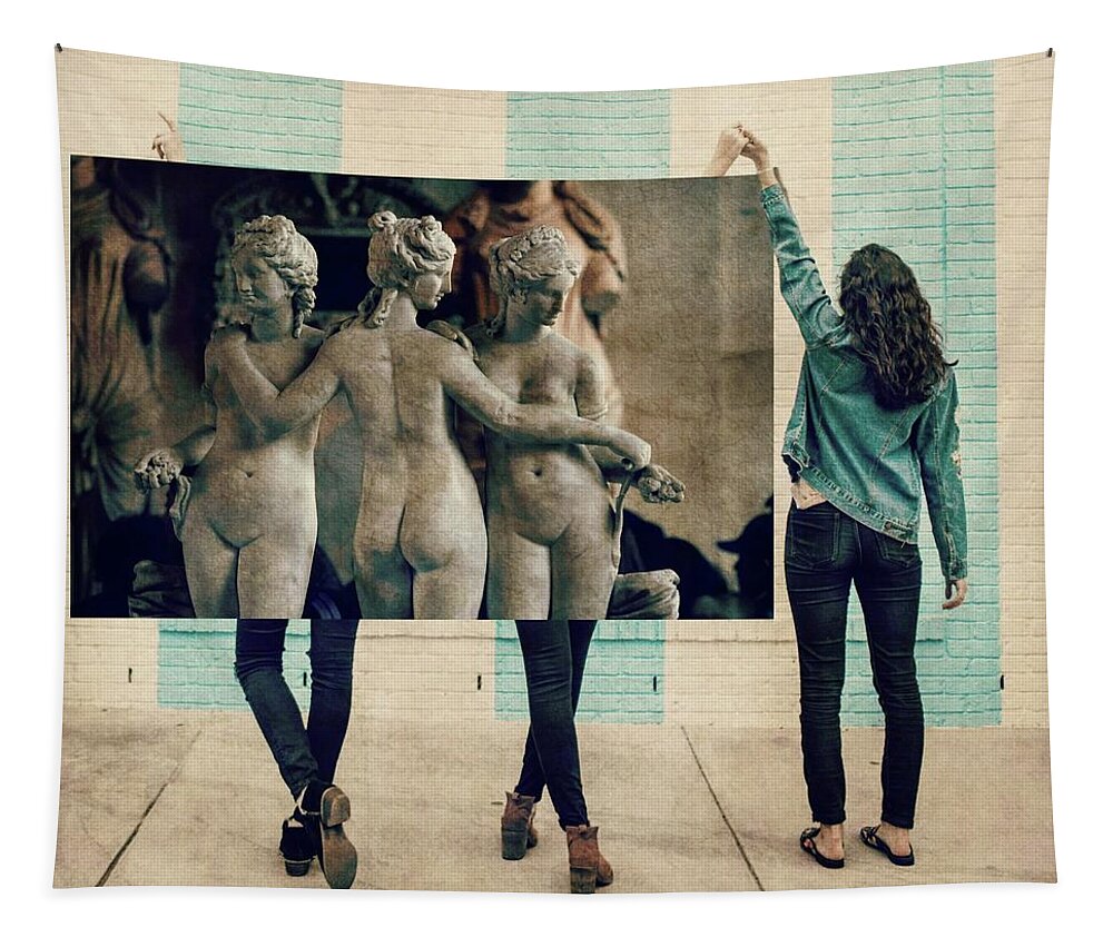 Girls Tapestry featuring the digital art Girls Just Wanna Have Fun by Paul Lovering