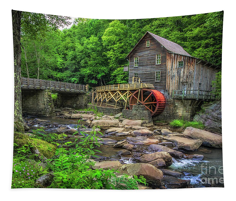 Glade Creek Tapestry featuring the photograph Glade Creek Grist Mill by Shelia Hunt