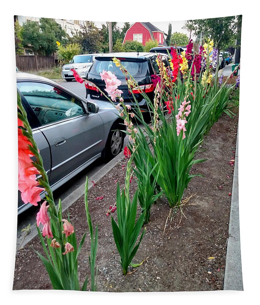 Gladiolas Tapestry featuring the photograph Glads in the Hood by David Trotter