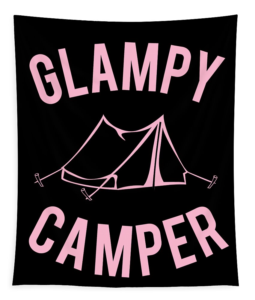 Funny Tapestry featuring the digital art Glampy Camper by Flippin Sweet Gear