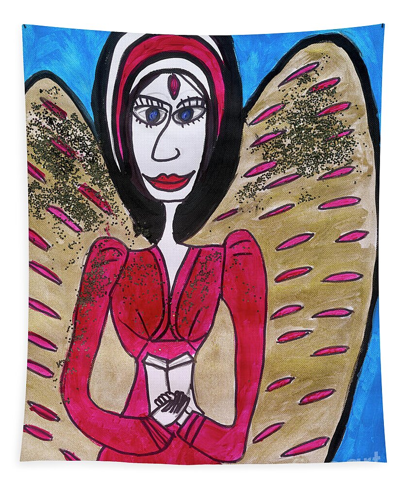 Glayatrea Tapestry featuring the painting Glayatrea Angel of Purpose by Victoria Mary Clarke