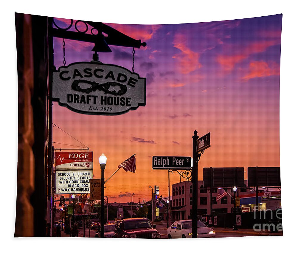 Sunset Tapestry featuring the photograph Glorious Sunset on State by Shelia Hunt