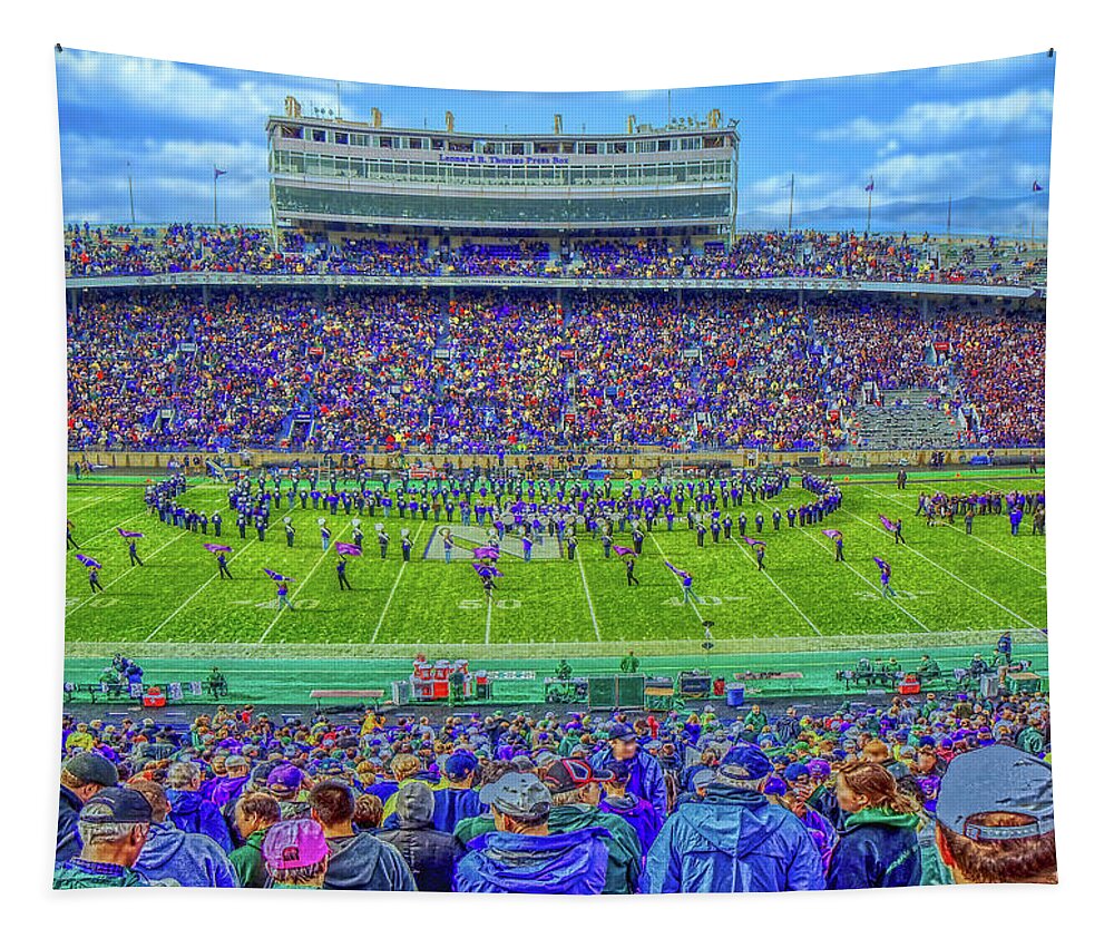 Football Game Tapestry featuring the photograph Go U Northwestern by Jim Signorelli
