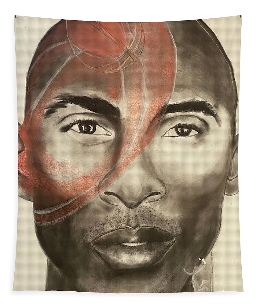  Tapestry featuring the mixed media G.o.a.t by Angie ONeal