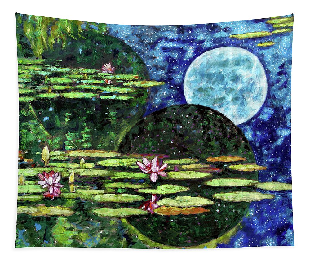 Water Lilies Tapestry featuring the painting God's Dream by John Lautermilch