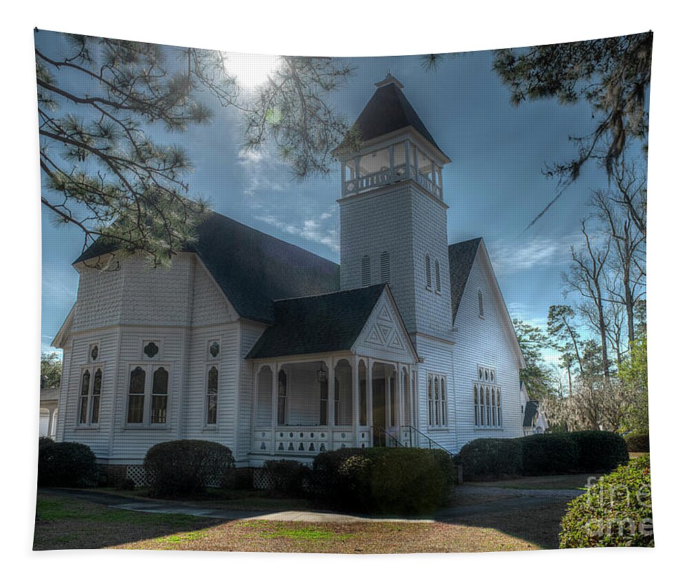 Summerville Presbyterian Church Tapestry featuring the photograph God's House - Summerville Presbyterian Church by Dale Powell