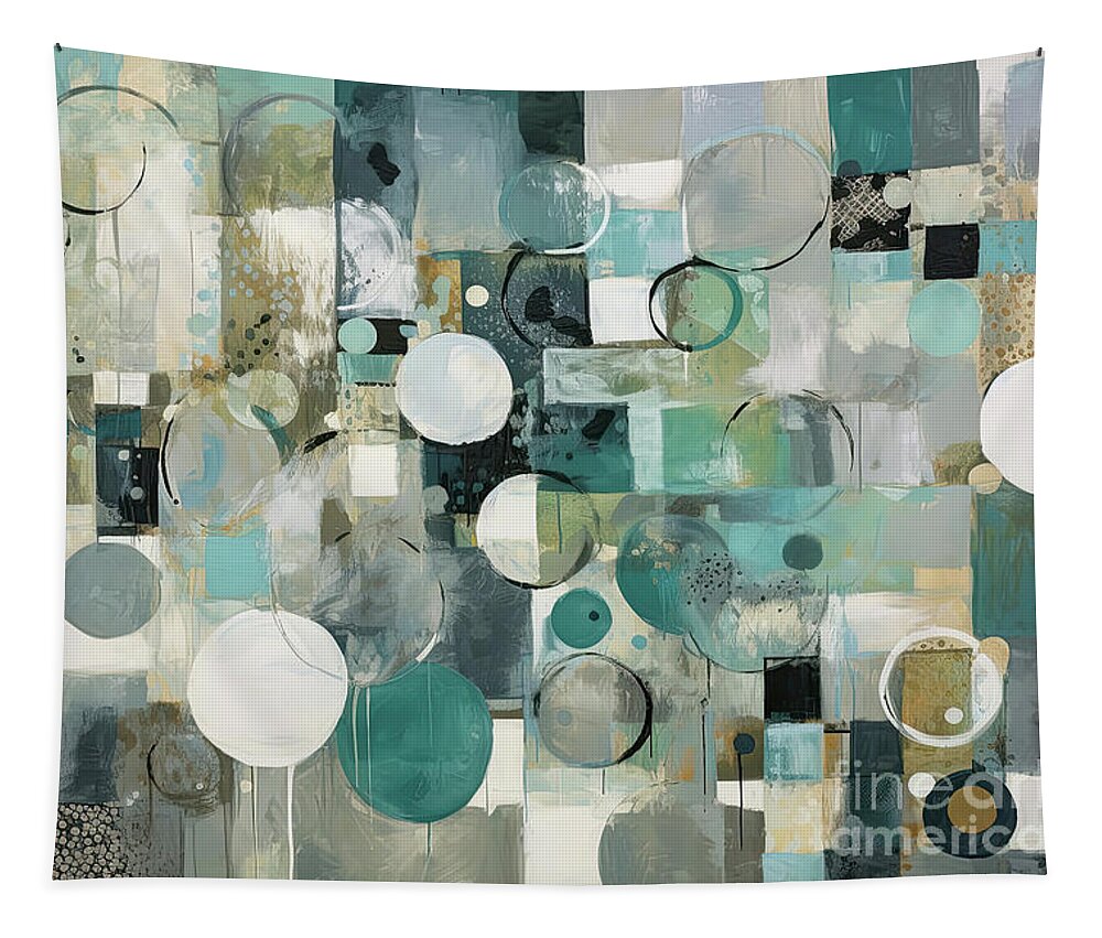  Circle Abstract Tapestry featuring the painting Going In Circles by Tina LeCour