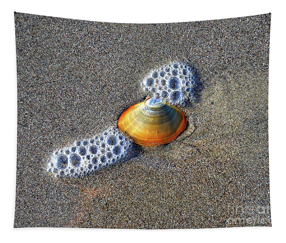 Denise Bruchman Photography Tapestry featuring the photograph Golden Clam in the Surf by Denise Bruchman