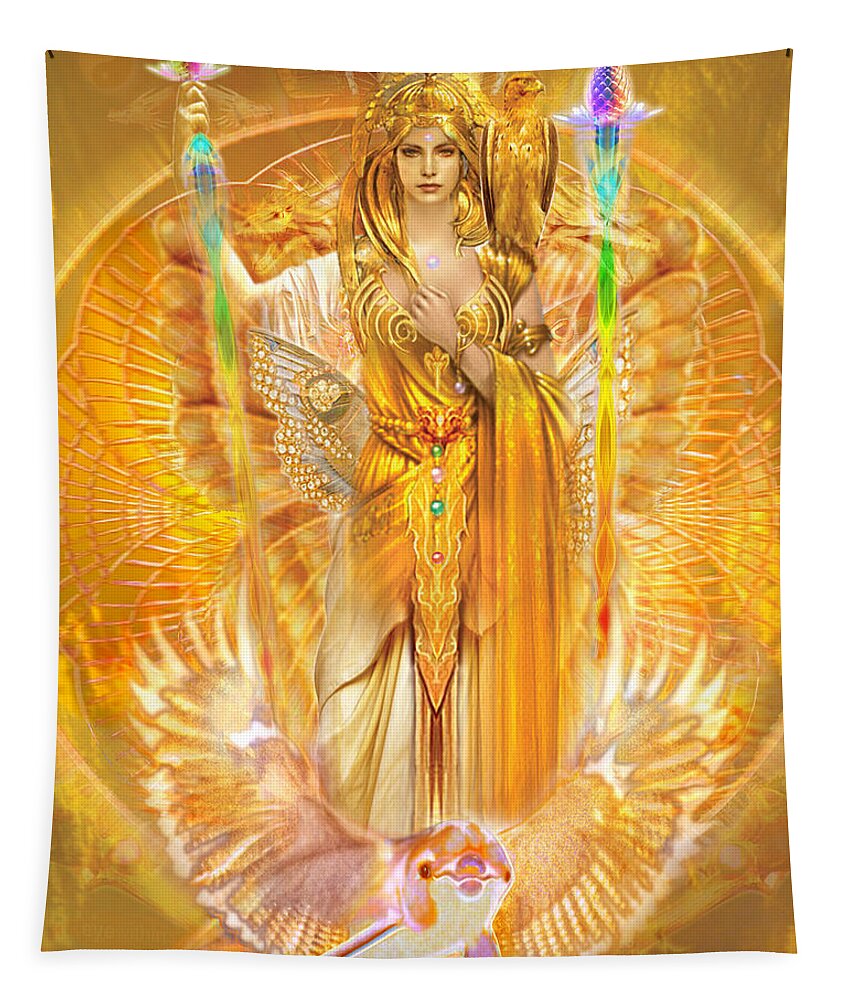 Jean-luc Bozzoli Tapestry featuring the digital art Golden Goddess by Jean-Luc Bozzoli