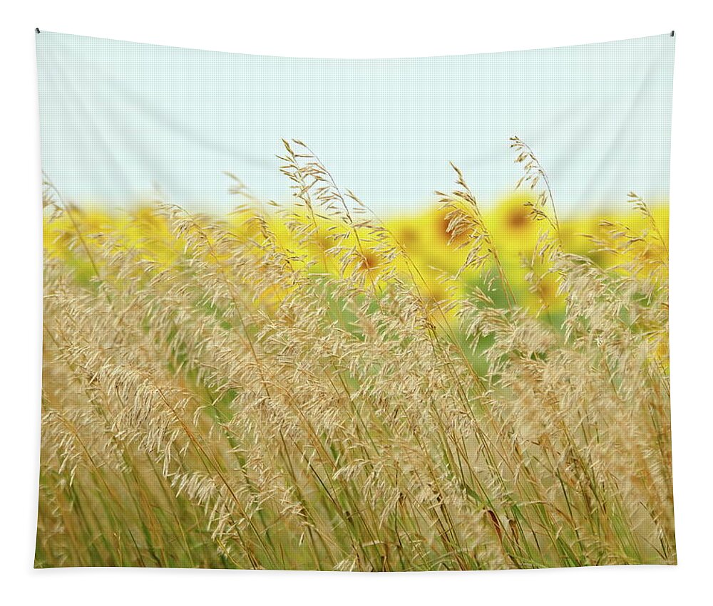 Sunflower Tapestry featuring the photograph Golden Horizon by Lens Art Photography By Larry Trager